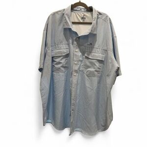 Izod Light Blue Micro-Check Short Sleeve Button-Down